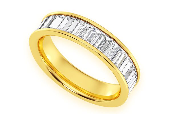 Baguette Channel Diamond Band 14k Solid Gold 1.50ctw