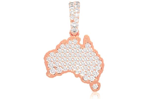 Australia Diamond Pendant 14k Solid Gold 0.35ctw