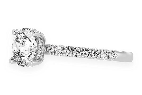 Thinn - 0.50ct Round Solitaire - One Row Under Halo - Diamond Engagement Ring - All Natural Vs Diamonds