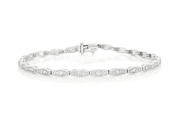 Icebox Angled Hex Link Diamond Bracelet 14k Solid Gold 1.00ctw