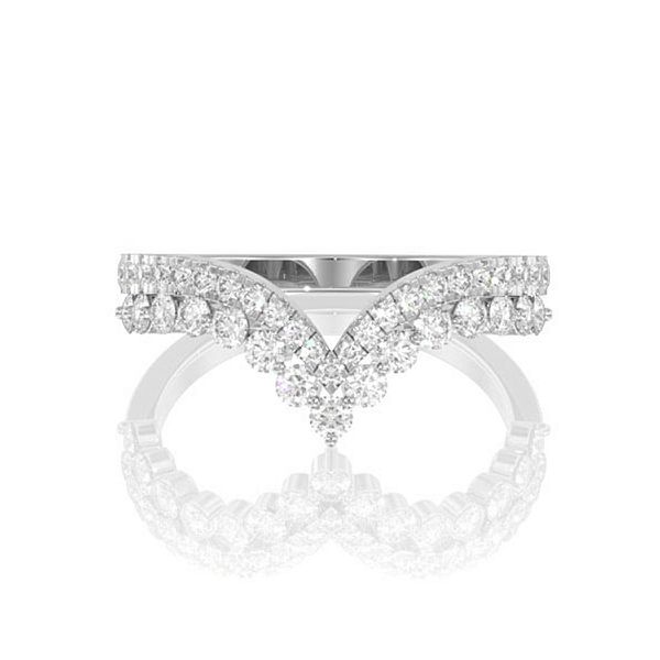 .50ctw - Two Row Tiara Chevron Band - All Natural Diamonds