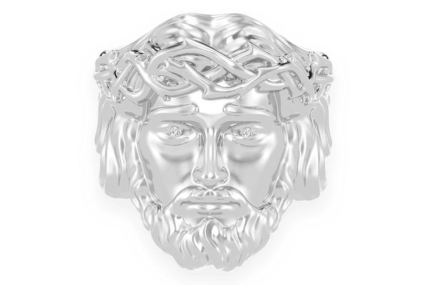 Jesus Diamond Ring 14k Solid Gold 0.02ctw