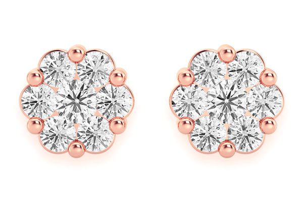 0.25ctw Flower Stud Diamond Earrings 14k Solid Gold