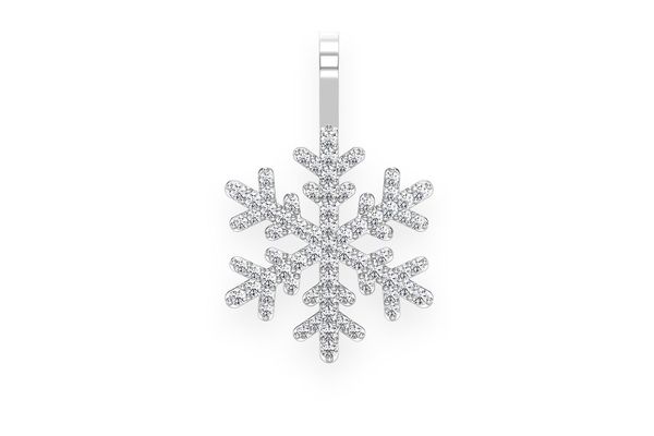 Snowflake Diamond Pendant 14k Solid Gold 0.35ctw