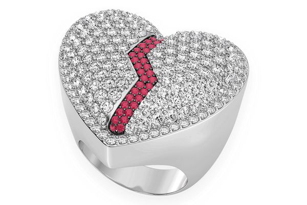 Broken Heart Signet Ring 14k Solid Gold 5.00ctw