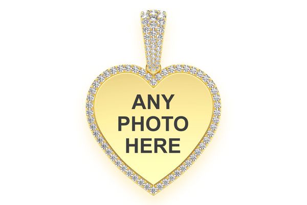 Heart Picture Diamond Pendant 14k Solid Gold 1.25ctw