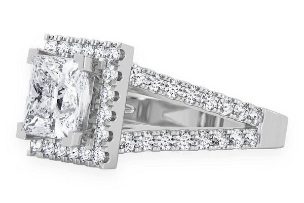 Sphinx - 2.00ct Princess Cut Solitaire - Split Shank Halo - Diamond Engagement Ring - All Natural