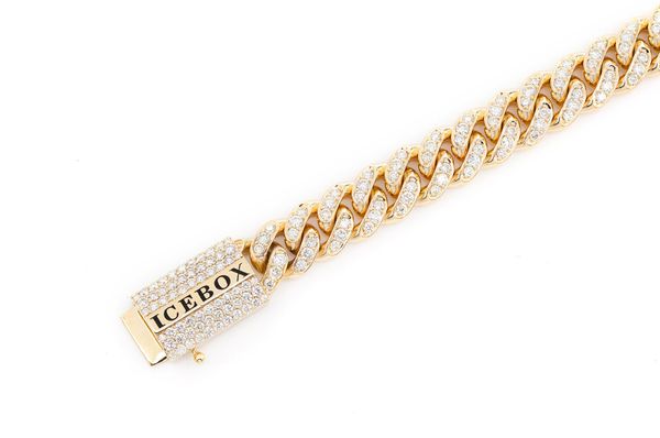 8MM Miami Cuban Diamond Bracelet 14k Solid Gold 4.00ctw