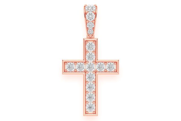 Miracle Cross Diamond Pendant 14k Solid Gold 0.15ctw