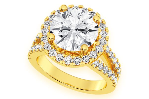 3.00ct Round Solitaire - Two Row Split - Diamond Engagement Ring - All Natural Vs Diamonds