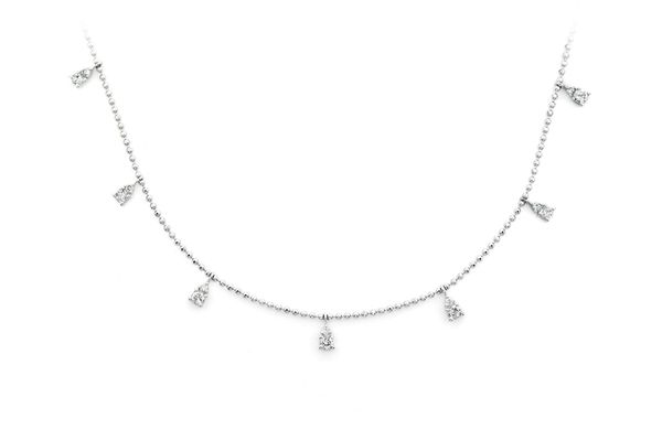 Droplet Diamond Necklace 14k Solid Gold 0.50ctw