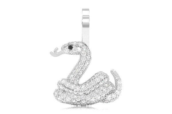 Snake Emoji Diamond Pendant 14k Solid Gold 0.33ctw