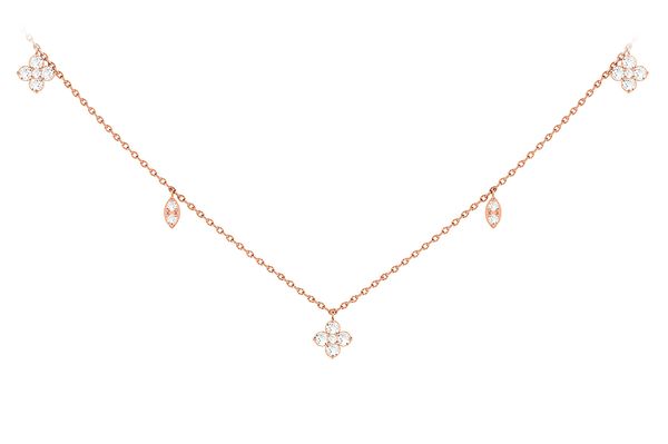 Clover Dangle Necklace 14k   .25ctw