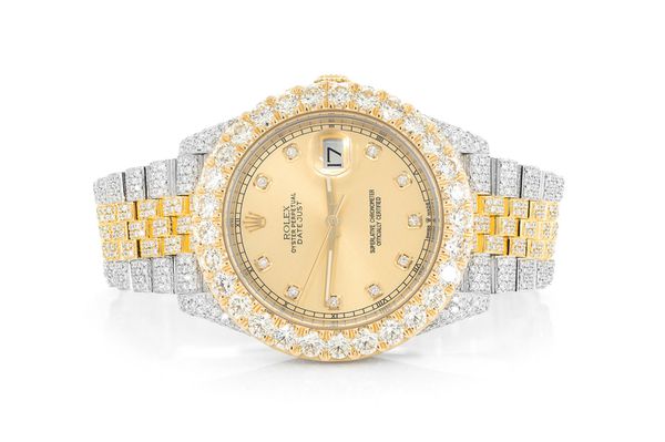 Rolex Datejust 41MM 18k Yellow Gold & Steel (126333) - 21.00ctw Fully Iced Out