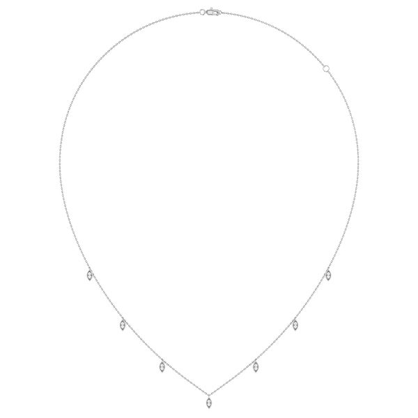 Marquise Shape Dangle Necklace 14k   .12ctw