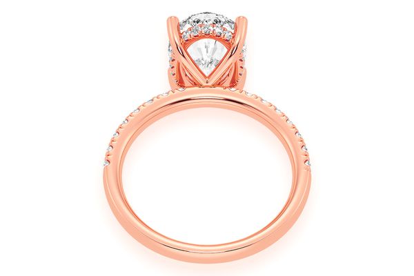 Thinn - 3.00ct Oval Solitaire - One Row Under Halo - Diamond Engagement Ring - All Natural Vs Diamonds