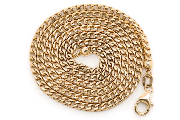 2.5MM Franco 14k Solid Gold Chain