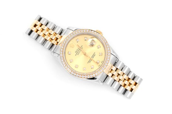 Rolex Datejust 36MM 18k Yellow Gold & Steel (16233) - 1.00ctw Diamond Bezel