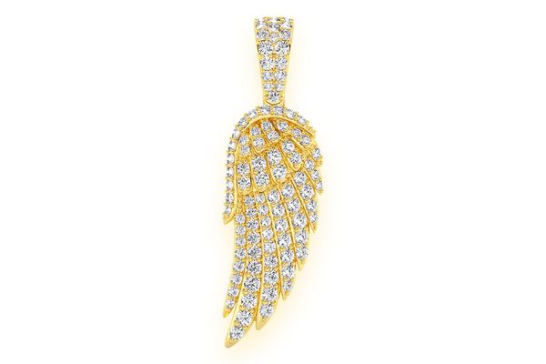 Angel Wing Diamond Pendant 14k Solid Gold 0.85ctw