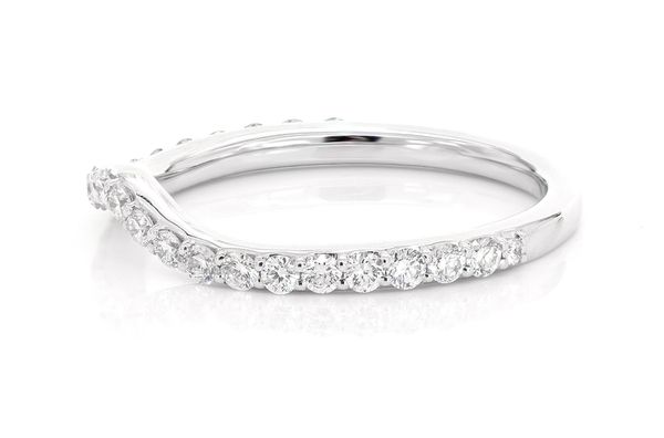 Pitch A Curved Diamond Band 14k Solid Gold 0.40ctw