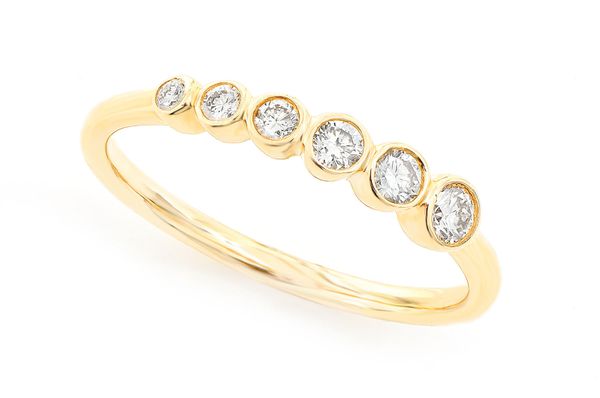 Graduated Diamond Journey Stackable Band 14k Solid Gold 0.08ctw