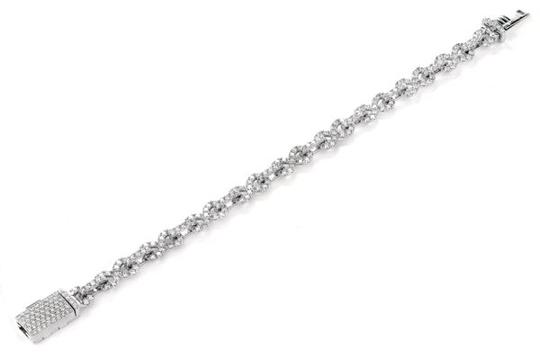 Infinity Link Diamond Bracelet 14k Solid Gold 12.25ctw