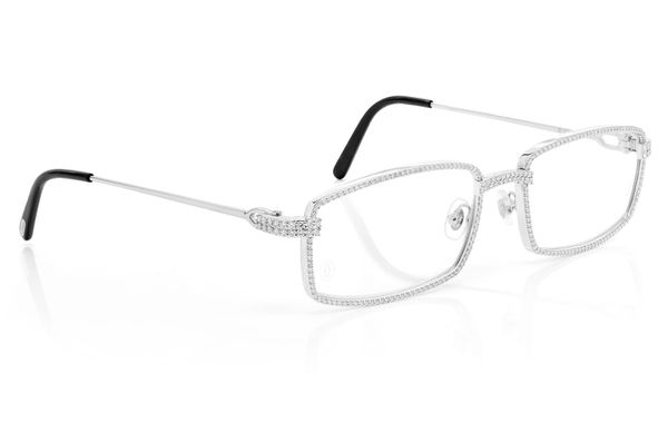 Cartier Glasses Iced Out Diamond Rims - 3.85ctw - White Gold