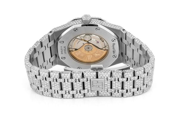 Custom Audemars Piguet Royal Oak Steel - 23.50ctw Fully Iced Out