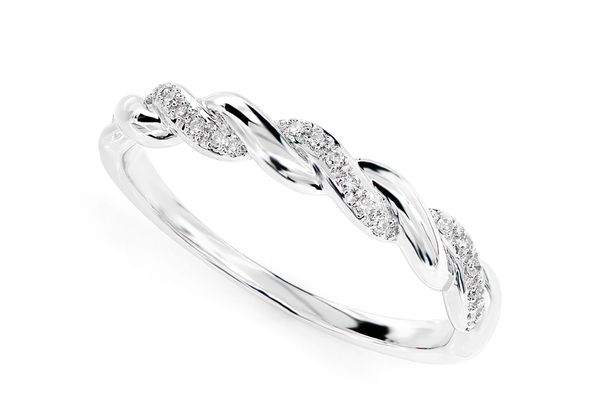 Twist Rope Diamond Ring 14k 0.05ctw