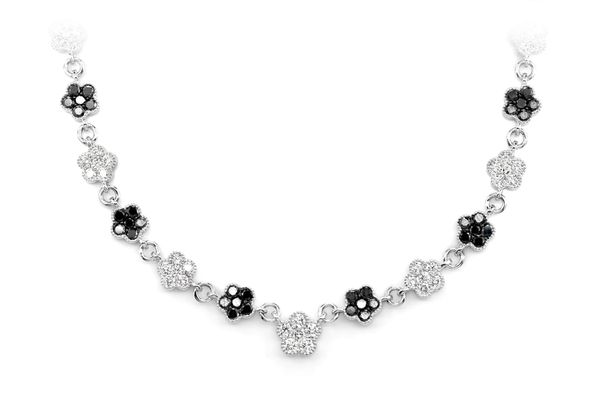 Black & White Diamond Clover Chain 14k Solid Gold 5.00ctw