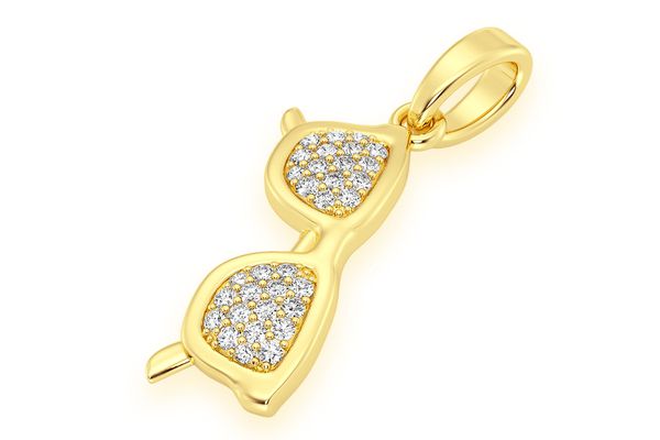 Sunglasses Diamond Pendant 14k Solid Gold 0.25ctw