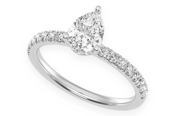 Thinn - 0.75ct Solitaire Pear Shape - Diamond Engagement Ring - All Natural 