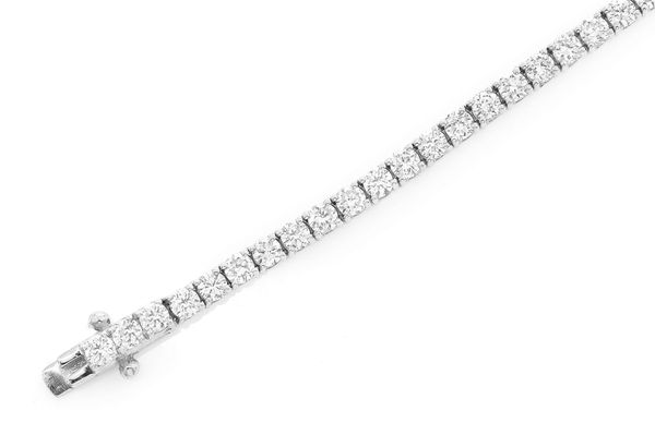 6pt Prong Set Diamond Tennis Bracelet 14k Solid Gold 4.60ctw