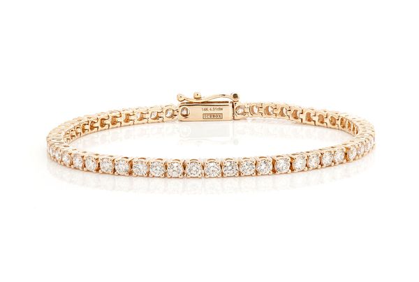 10pt Prong Set Diamond Tennis Bracelet 14k Solid Gold 4.50ctw