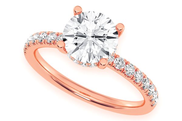 Thinn - 0.50ct Round Solitaire - One Row Under Halo - Diamond Engagement Ring - All Natural Vs Diamonds