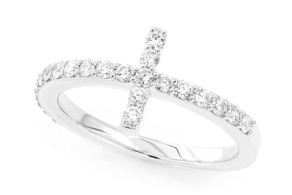 Cross Diamond Ring 14k Solid Gold 0.50ctw