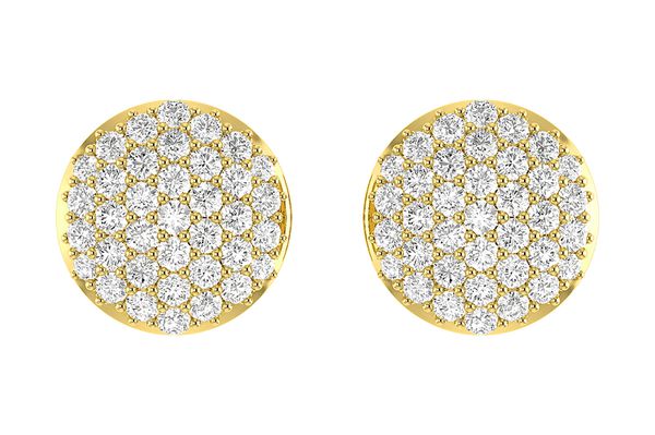 Dome Diamond Stud Earrings 14k Solid Gold 0.50ctw