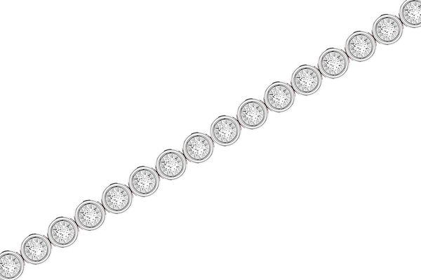 Bezel Set Miracle Diamond Tennis Bracelet 14k Solid Gold 3.00ctw