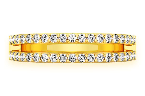 Double Row Diamond Band 14k Solid Gold 0.25ctw