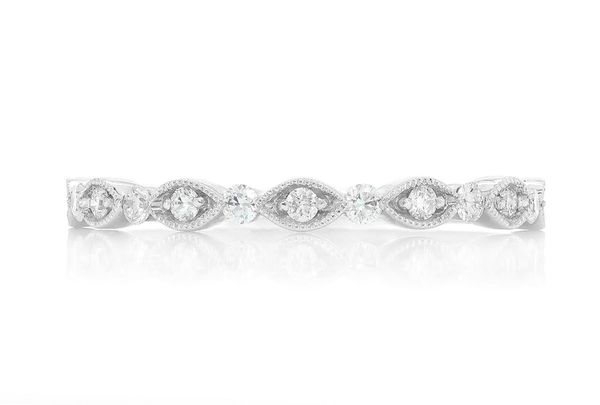 Stackable Diamond Band 14k Solid Gold 0.15ctw