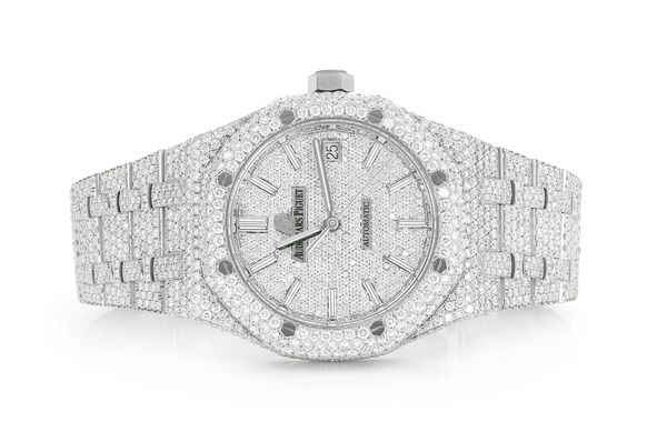 Icebox Audemars Piguet Royal Oak 37MM Steel 18.00ctw Fully Iced Out