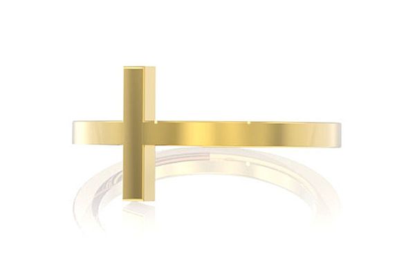 Cross Ring 14k Solid Gold