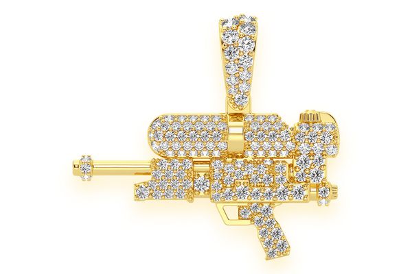 Water Gun Diamond Pendant 14k Solid Gold .80ctw