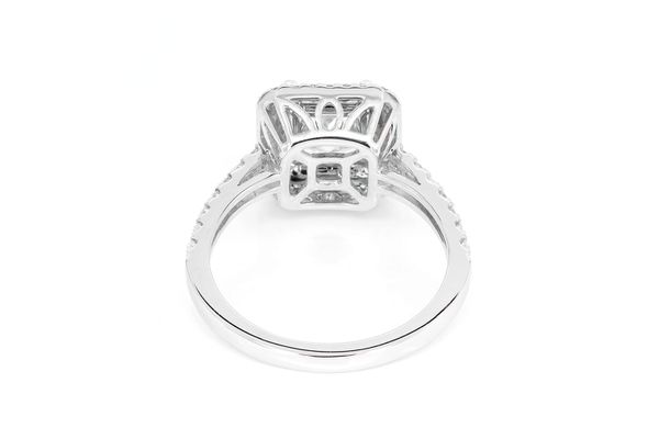 1.25ct Princess Cut - Double Halo - Diamond Engagement Ring - All Natural