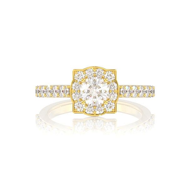 1.00ctw Double Layer Under Heart - Diamond Engagement Ring - All Natural 