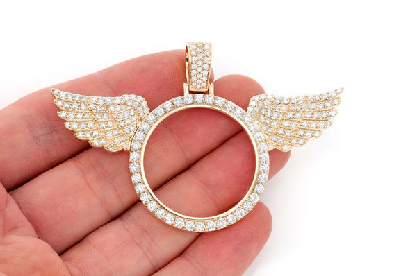 picture pendant with wings real diamond