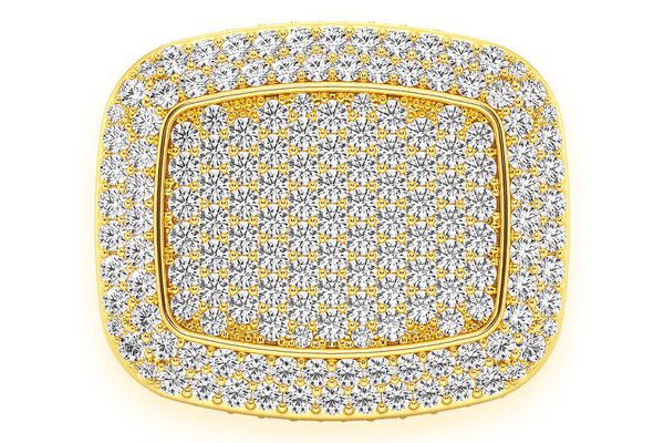 Rectangle Signet Diamond Ring 14k Solid Gold 6.85ctw