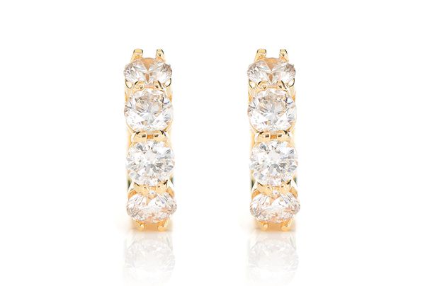 20pt Diamond Hoop Earrings 14k Solid Gold 1.60ctw