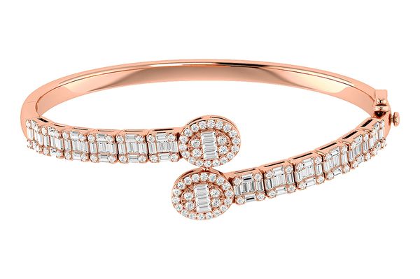 Diamond Bypass Bracelet 14k Solid Gold 2.85ctw