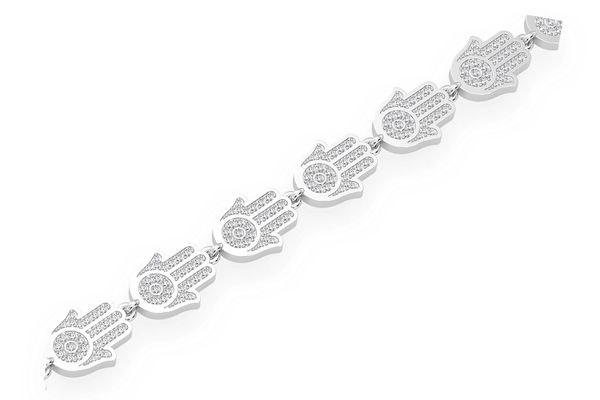 Hamsa Eternity Diamond Bracelet 14k Solid Gold 2.75ctw